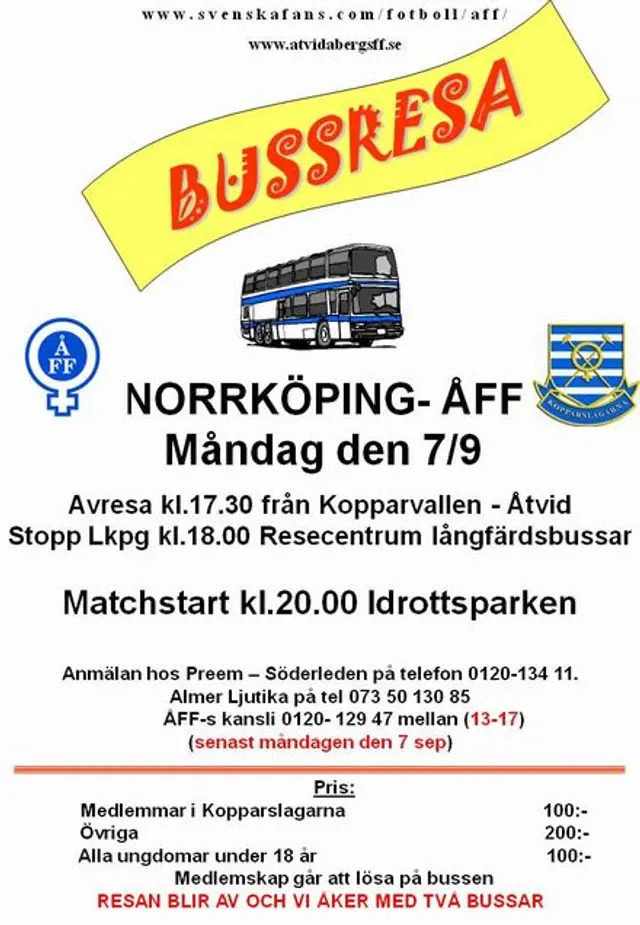 Tv&aring; bussar till Norrk&ouml;ping