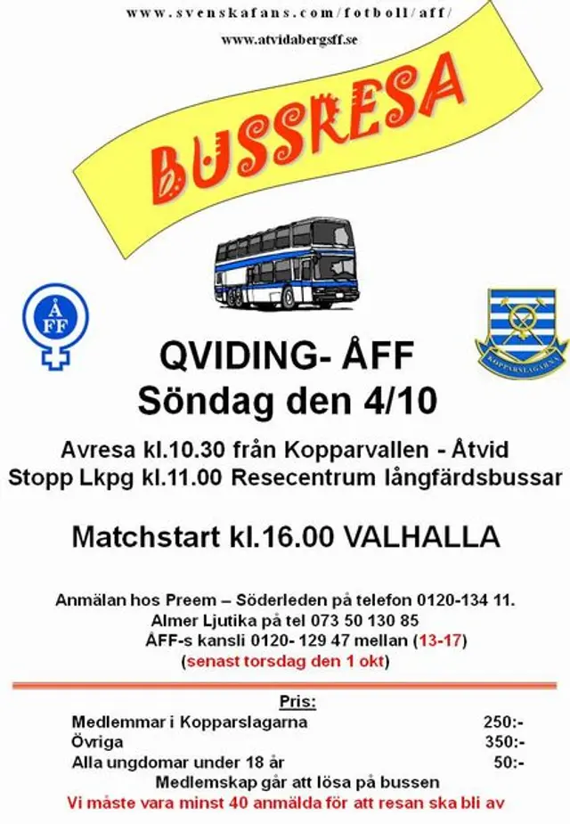 Bussresa till Göteborg är inställd