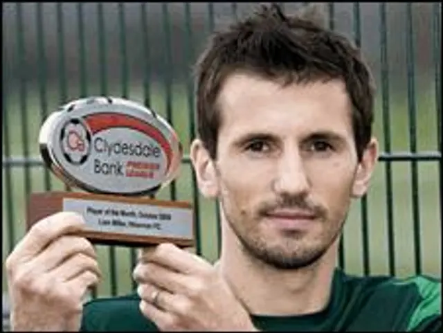 Hibs Liam Miller – m&aring;nadens spelare i SPL