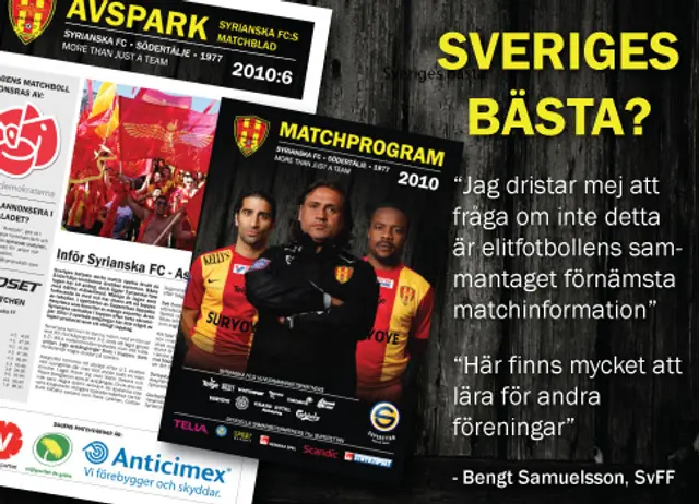 Syrianskas matchprogram &auml;r elitens b&auml;sta.