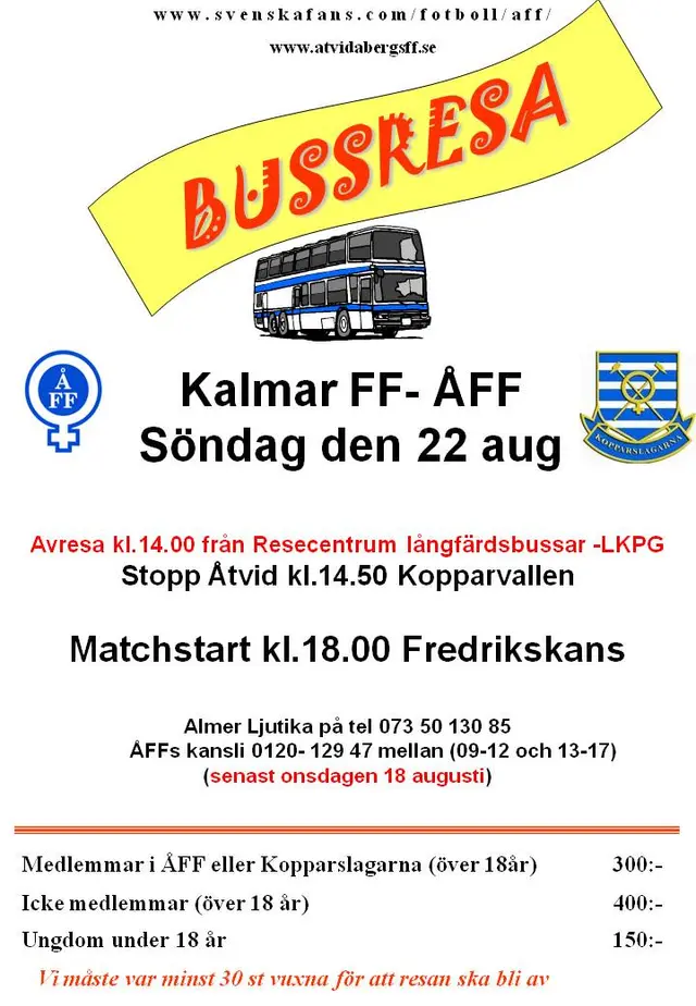 Bussresa till Kalmar*Uppdaterad med nya resetider*