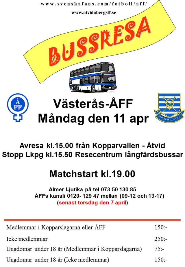 Information om bussresan till Västerås