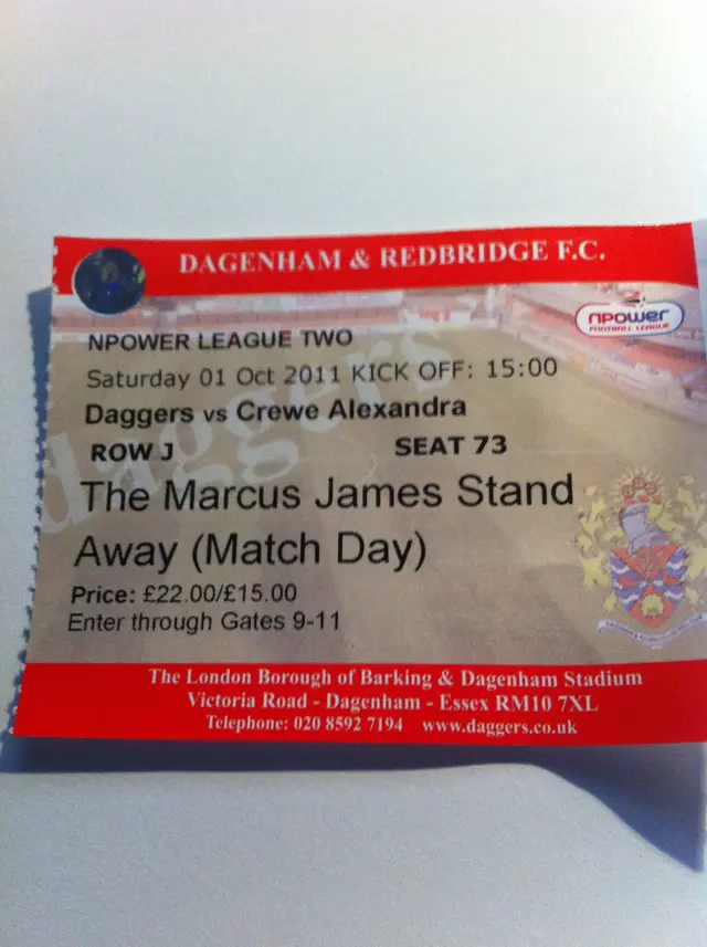 Dagenham & Redbridge - Crewe Alexandra 2-1 (Being there)