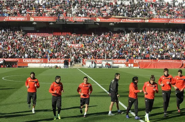 Sevillaspelarna möttes av 15 000 supportrar på dagens träning