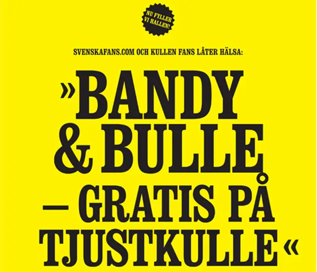 SvenskaFans.com och Kullen Fans låter hälsa: Bandy och bulle – gratis på Tjustkulle