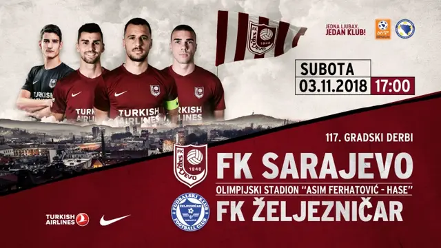 Inför 117:e stadsderbyt: FK Sarajevo  - FK Zeljeznicar