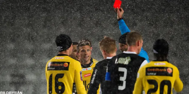 Snöfall avbröt matchen i Borås