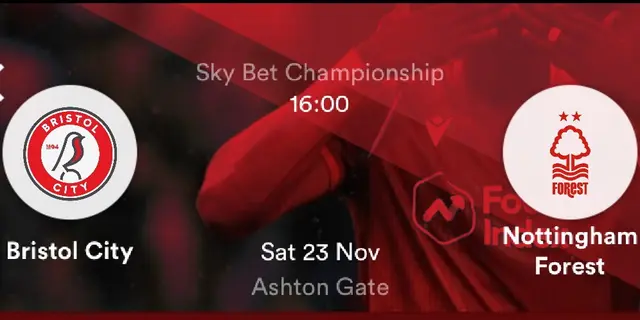 Inför Bristol City - Nottingham Forest 