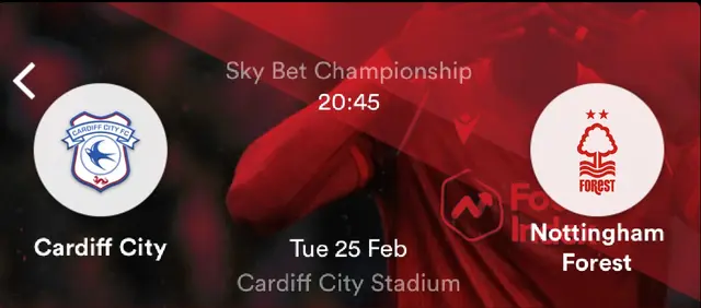 Inför Cardiff City - Nottingham Forest