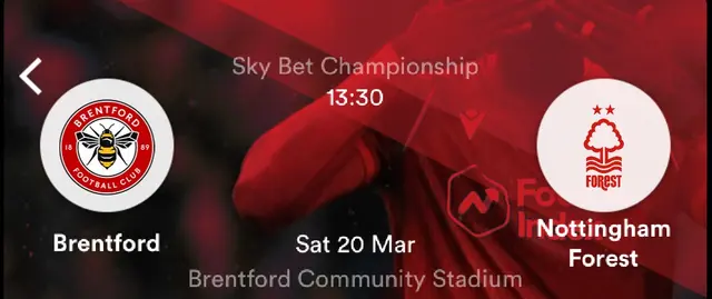 Inför Brentford FC - Nottingham Forest