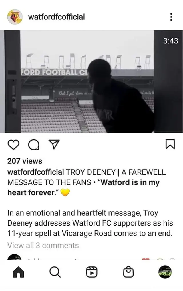 The skipper Troy Deeney lämnar Watford FC.