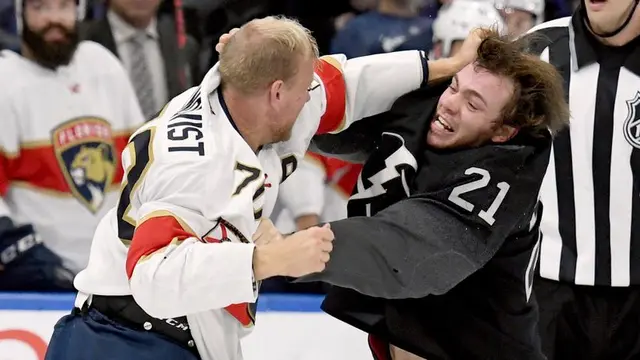 Brayden Point i slagsmål - sedan slog han knock out