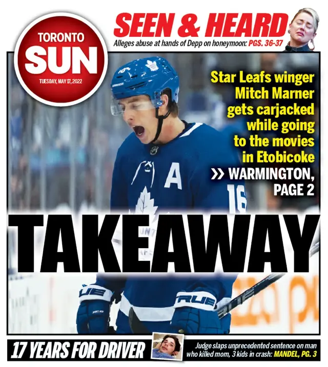 Mitch Marner rånad på sin bil under pistolhot