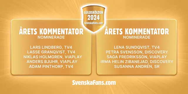 Nominerade Guldskölden 2024: Årets kommentator