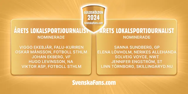 Nominerade Guldskölden 2024: Årets lokalsportjournalist