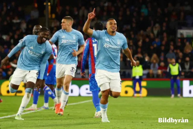 Det blev delad pott mellan lagen på Selhurst Park/Spelarbetyg: Crystal Palace 1 Nottingham Forest 1