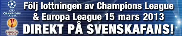 12:00 - Följ lottningen i Champions League & Europa League