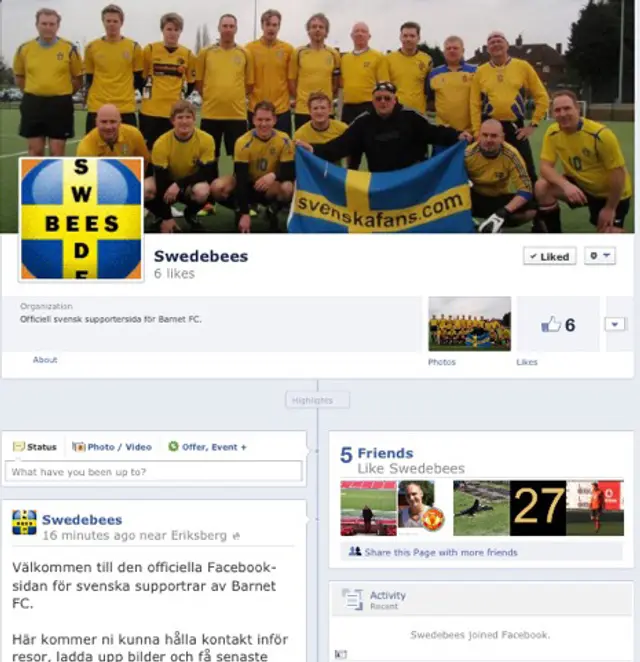 Följ Barnets svenska supportrar på Facebook