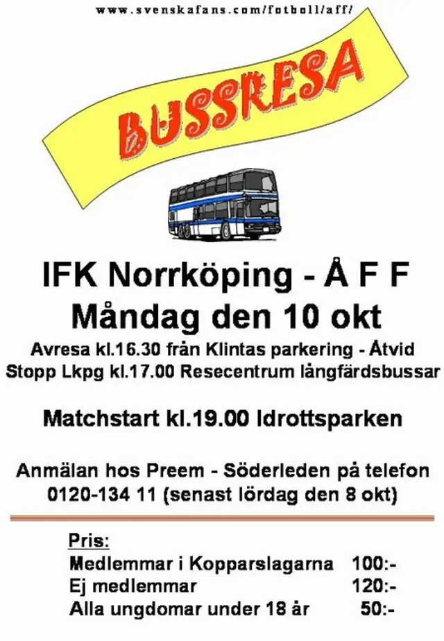 BUSSRESA TILL NORRK&Ouml;PING !