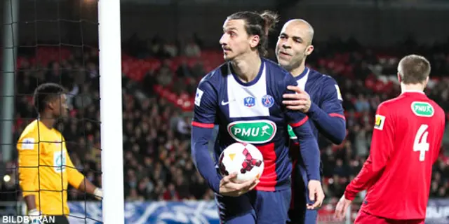 Brest - PSG 2-5; Hattrick av Zlatan Ibrahimovic