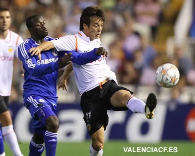 Valencia f&ouml;ll mot Chelsea