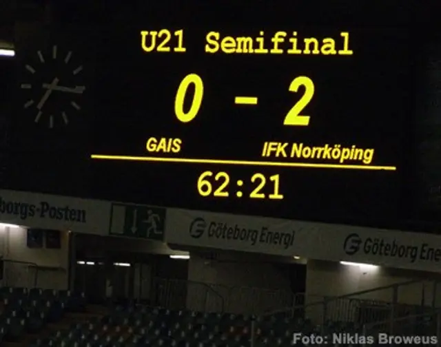 U21-m&auml;sterskapet: GAIS – IFK Norrk&ouml;ping 0-2