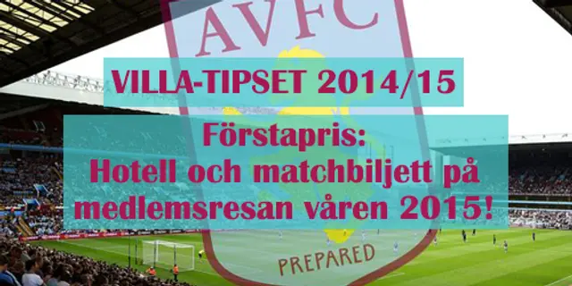 Villa-tipset! 2015/2016 - Var med och vinn!