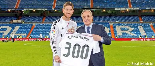 Ramos når sin 300:e ligamatch för Madrid