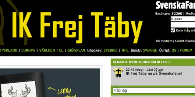 IK Frej Täby nu på Svenskafans!