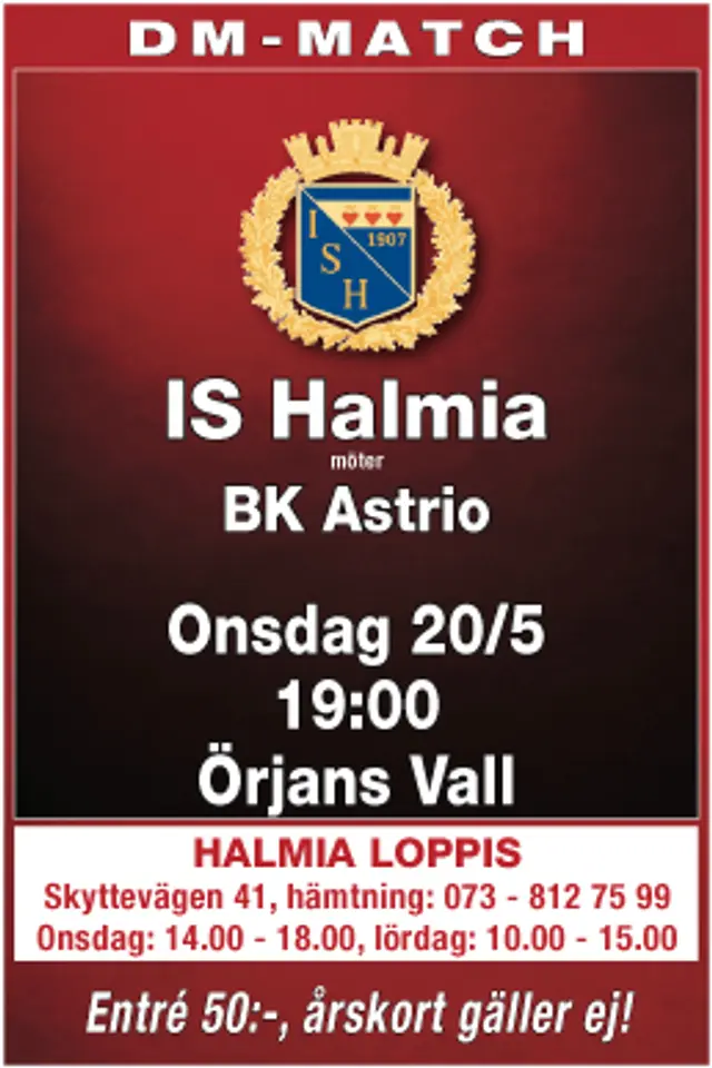 Inför DM 7/Omgång 5/2015: IS Halmia – BK Astrio