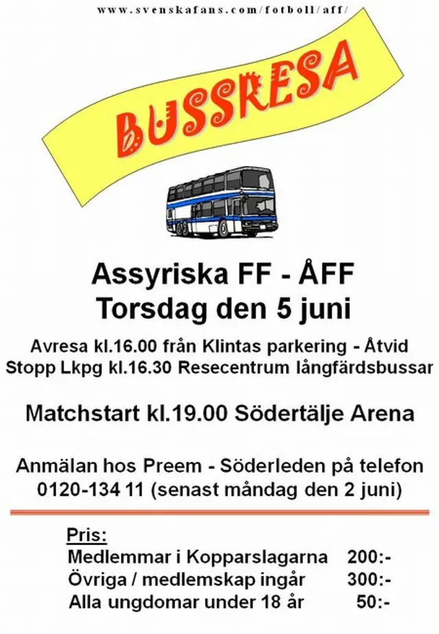 Bussresa till bortamatchen mot Assyriska FF!