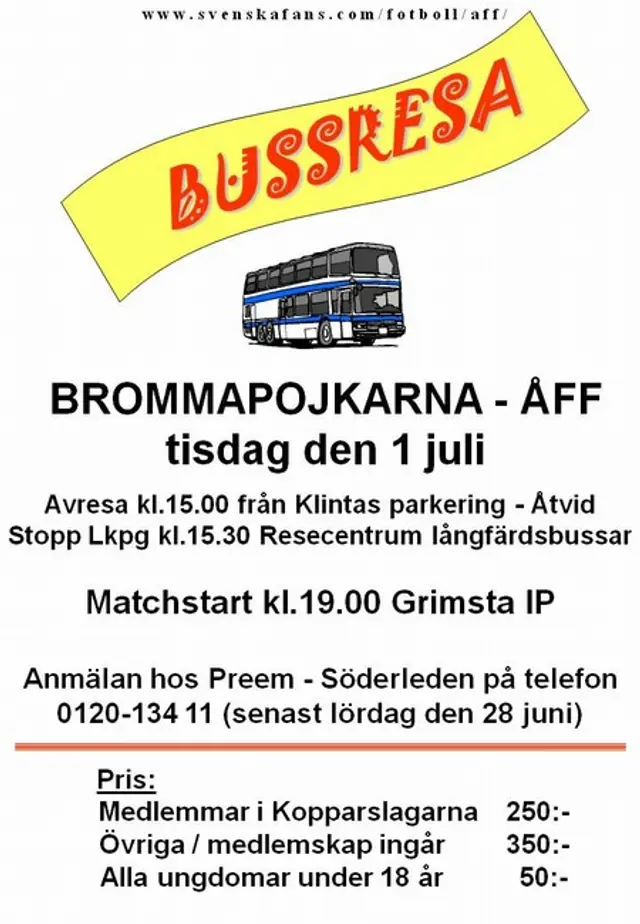 Bussresa till bortamatchen mot BP