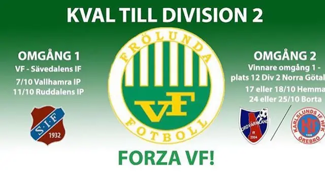 Matchtider inför kvalet till div 2