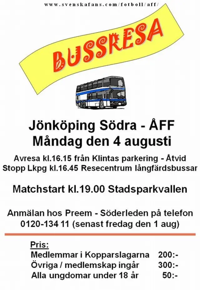 Bussresa till J&ouml;nk&ouml;ping *Uppdaterad*