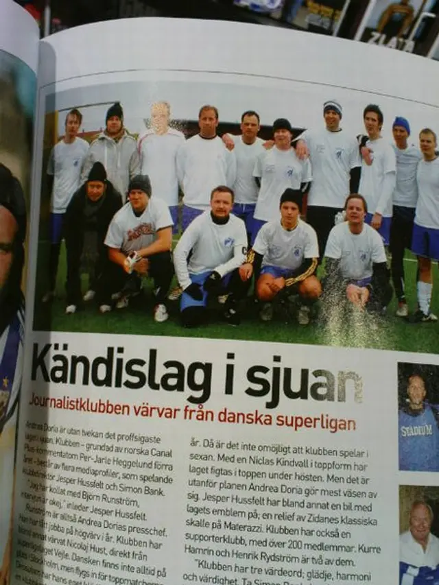 Andrea Doria omtalt i egen artikkel i verdens største fotballmagasin Four Four Two.