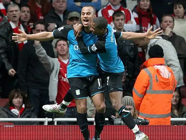 &#34;Gabby&#34; Agbonlahor och Ashley Young inbjudna av Michael Johnson