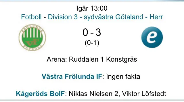 Ny förlust för VF - Div 3 igen nästa år