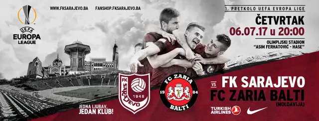 Inför FK Sarajevo - FC Zaria Balti