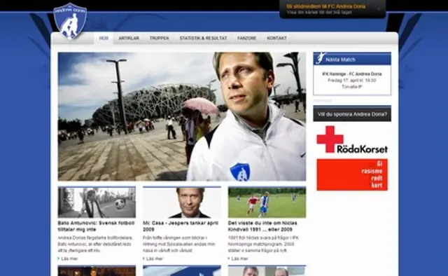 Masse nyheter, referater, kronikker og bilder på FC Andrea Dorias nye hjemmeside