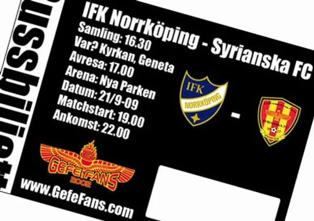 Bussresa till bortamatchen mot IFK Norrk&ouml;ping