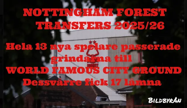 Nottingham Forest Silly 2025/26 2/8 - Transfer Fönstret Är Stängt - DONE DEALS!
