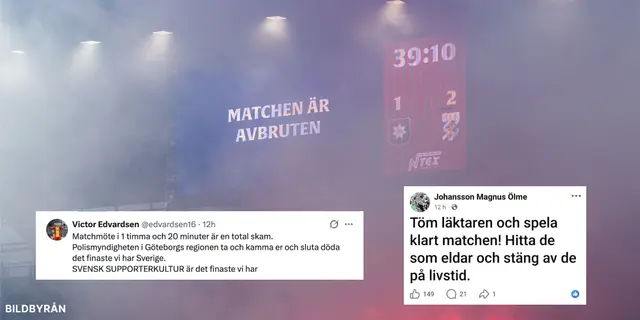 Göteborgsderbyt avbrutet – såhär reagerade Sverige