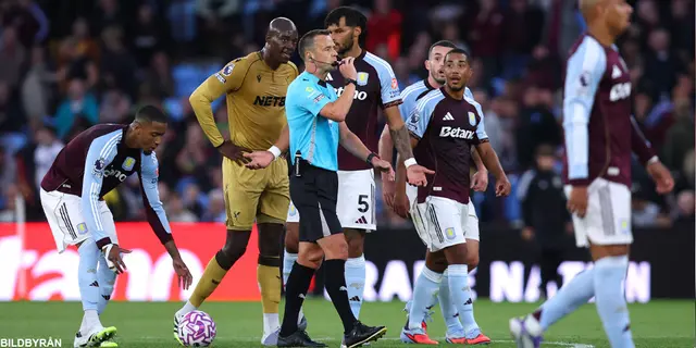 Ridå mot Palace – Villa föll tungt