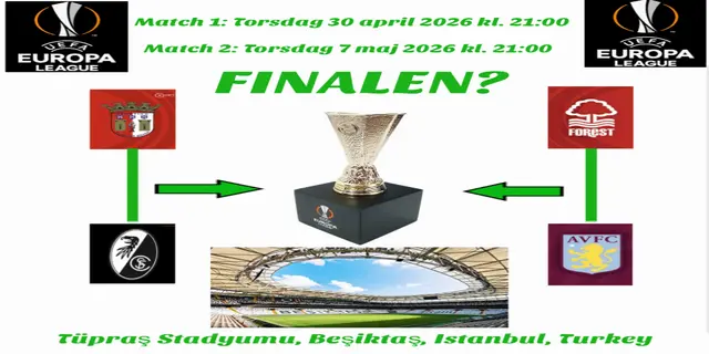 Inför semifinalerna i UEFA Europa League 2025/26, och de lag som kvalificerat är Aston Villa, Nottingham Forest, SC Freiburg och SC Braga