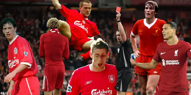 Lista: Liverpoolanfallare som blivit utvisade genom åren