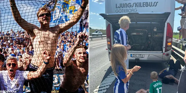 Bussdrama för Blåvittsupportrarna – missade avspark
